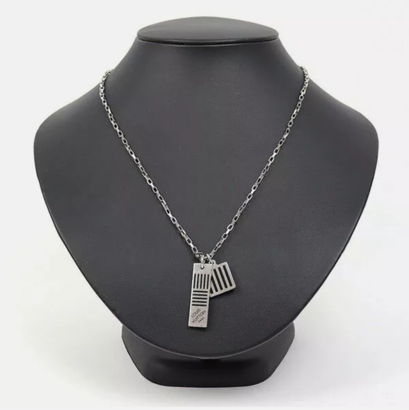 LOUIS VUITTON COLLIER DAMIER COLORS BLACK NECKLACE/E2525 - Picture 9 of 9